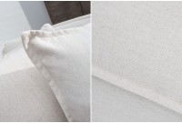 Grand canapé d'angle 255cm en lin naturel style campagnard