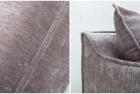 Grand canapé 3 places en velours taupe 210cm