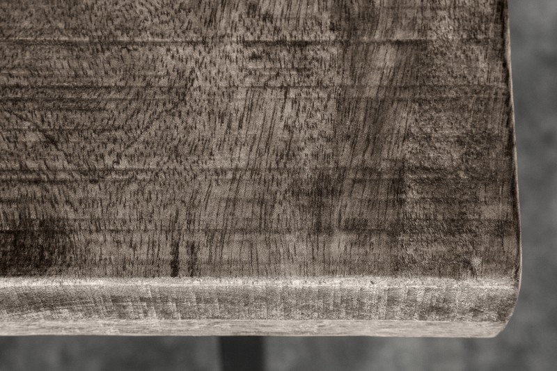 Table de bar design industriel de 120 cm coloris gris et noir en métal et bois massif