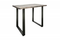 Table de bar design industriel de 120 cm coloris gris et noir en métal et bois massif