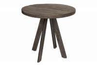 Table à manger haute de style industriel coloris gris en bois massif et métal