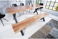 Banc 200 cm design industriel alliant bois et métal