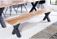 Banc 200 cm design industriel alliant bois et métal