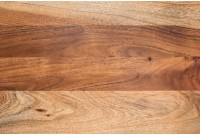 Table d'appoint design industriel coloris naturel et noir en bois massif et métal