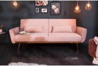 Canapé-lit convertible de 208cm coloris vieux rose
