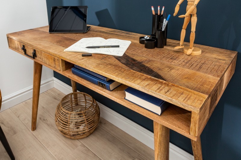 Bureau de 120cm en bois massif coloris naturel
