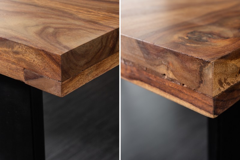 Table à manger de120cm en bois massif coloris naturel