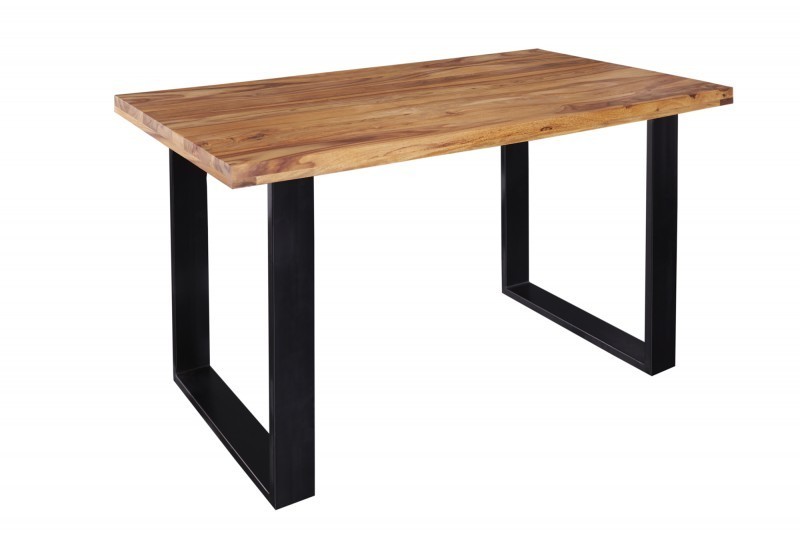 Table à manger de120cm en bois massif coloris naturel