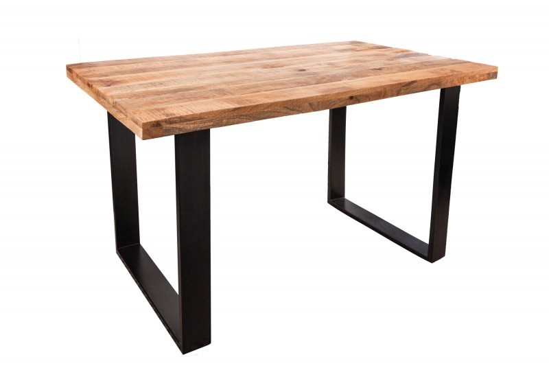 Table à manger de 140cm en bois massif coloris naturel