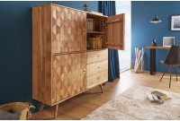 Bahut en bois massif de 140cm coloris naturel