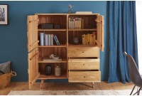 Bahut en bois massif de 140cm coloris naturel