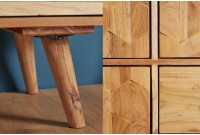 Bahut en bois massif de 140cm coloris naturel