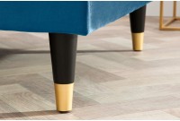 Canapé d'angle VELVET design capitonné coloris bleu foncé