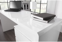 Bureau Blanc Brillant 160 cm