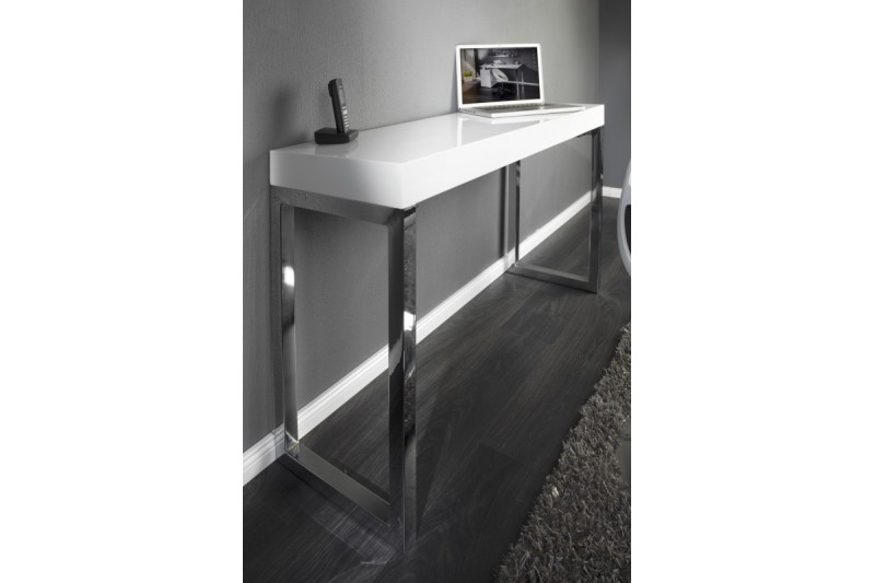 Bureau design 120 cm coloris blanc laqué
