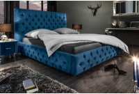 Lit design baroque 180 x 200 cm coloris bleu foncé