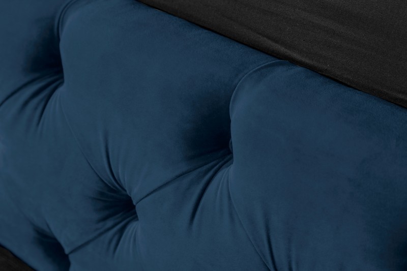 Lit design baroque 180 x 200 cm coloris bleu foncé