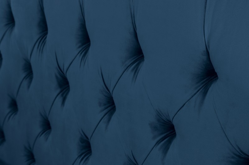 Lit design baroque 180 x 200 cm coloris bleu foncé