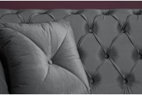 Canapé 230cm design capitonné coloris gris