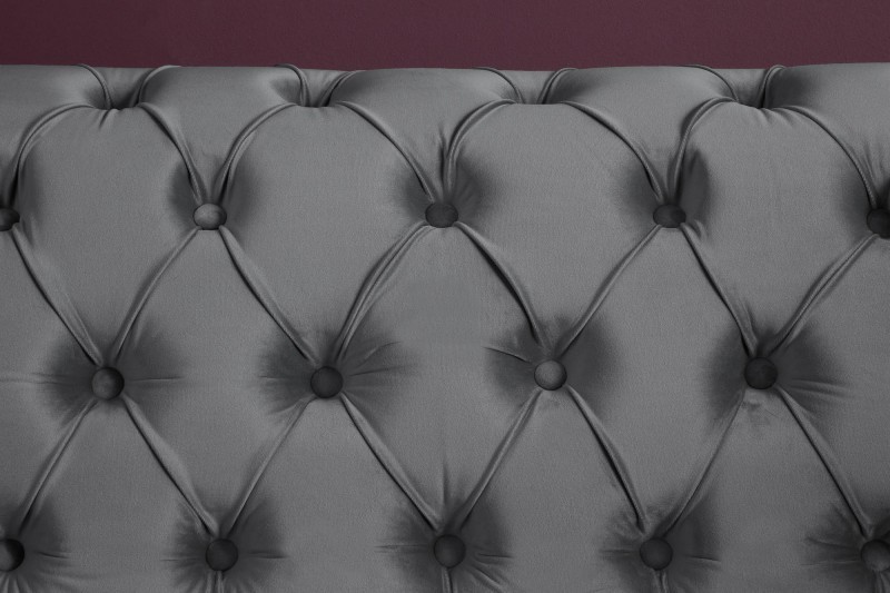 Canapé 230cm design capitonné coloris gris