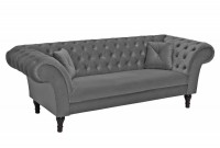 Canapé 230cm design capitonné coloris gris