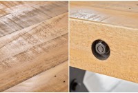Banc de 200cm en bois massif design industriel