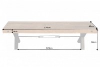 Banc de 200cm en bois massif design industriel