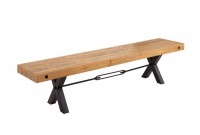Banc de 200cm en bois massif design industriel