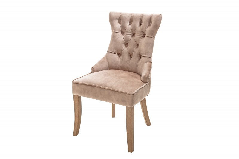 Chaise de table à manger en velours coloris café