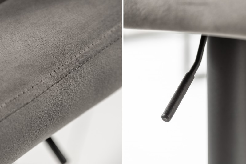 Tabouret de bar en velours coloris gris